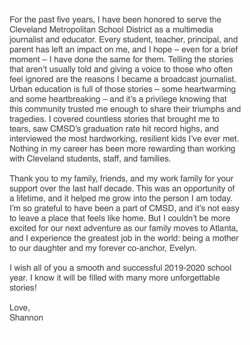 ShannonKantner's tweet photo. Happy first week of school, CMSD! It’s hard to believe I’m not out capturing the smiles, high fives &amp; hugs, but my heart is so full soaking up every moment with our beautiful daughter. It’s tough to put into words what my @CLEMetroSchools job meant to me, but I did my best❤️🎓... https://t.co/81YlZUETMc