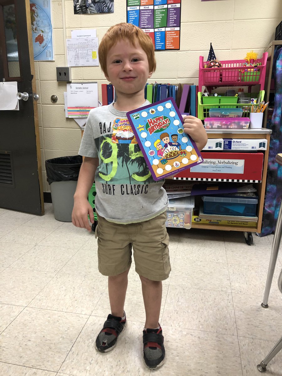 Happy Birthday to this fantastic first grader who stopped by to play a birthday game with me today! 🎂 #d45sharks #schafersharks