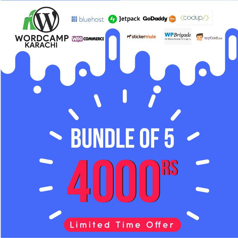 WordcampKarachi's tweet photo. WordCamp Karachi brings another exciting offer for you. Buy 5 tickets in just 4000 Rs. Avail this offer and be a part of one of the finest tech event happening on 24th AUGUST, 2019 AT NEDUET.

Register now
https://t.co/uRrebcYKkT
#WordPress #WordCamp #WCKHI #WordCampKarachi https://t.co/RTaqLfnhTC