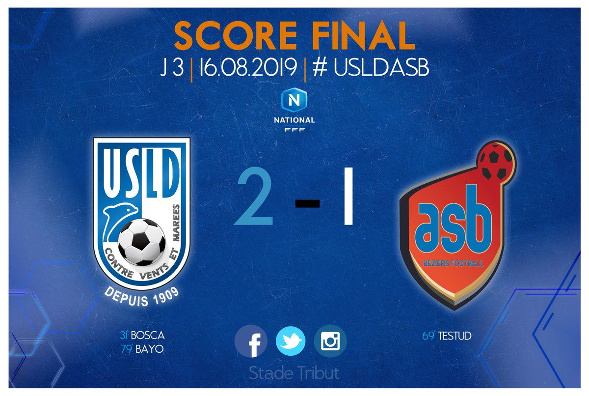 usldunkerque's tweet photo. C'est terminé au stade Tribut ! Nos Maritimes l'emportent 2 à 1 face à Béziers et restent leaders du National ! #USLDASB https://t.co/o3TvFhABxV