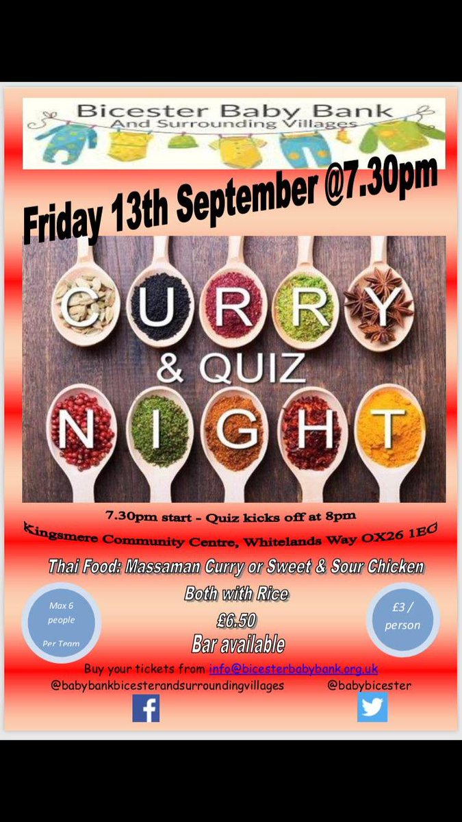 Come and join us on Friday 13th September for a quiz night at Kingsmere community centre!!