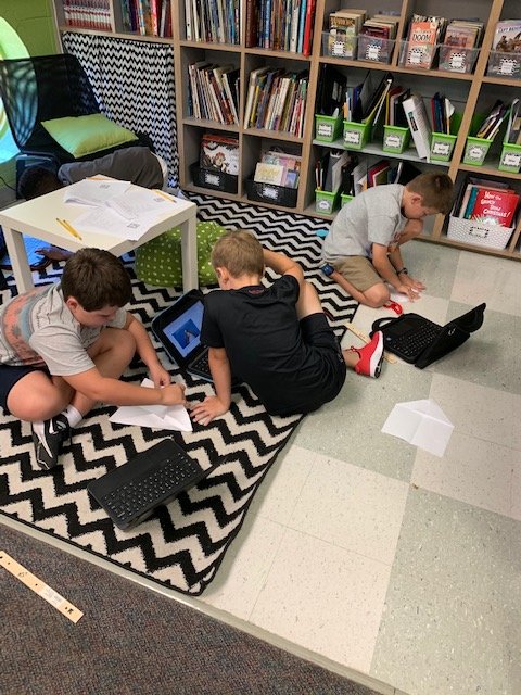 The scientific method and paper airplanes
Today we asked a question, did background research, identified our variable (length, weight, style), stated a hypothesis, and designed our three test planes. On Monday, we will experiment, collect and analyze our data &amp; draw conclusions.