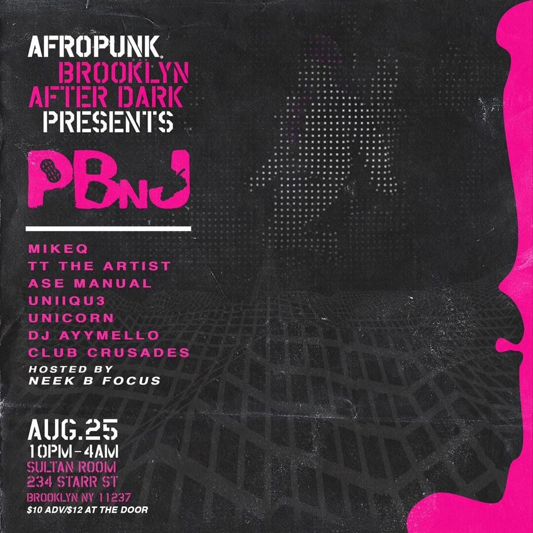 Sunday 8/25/19 

 <a href="/its_PBNJ/">PBNJ ( Philly x Baltimore x New Jersey )</a> x #AFROPUNKBK featuring club music’s finest @TheOnlyMikeQ @tttheartist <a href="/AseManual/">Ase Manual</a>  <a href="/UNIIQU3/">JERSEYCLUBQUEEN 👸🏽</a> @ayymellothedj_ @KherkCobain <a href="/JayKountree/">James McKountreeburg</a> and @MushoofABC at The Sultan Room!