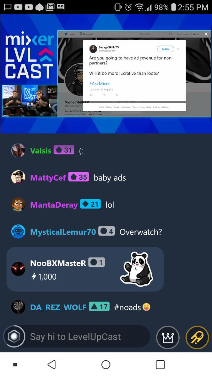 SavageSkillzTV's tweet photo. @WatchMixer Answered my question live on #Levelupcast
I Almsot fainted ๐ฎ๐ฎ๐ฎ https://t.co/E7Y7nTBBrD