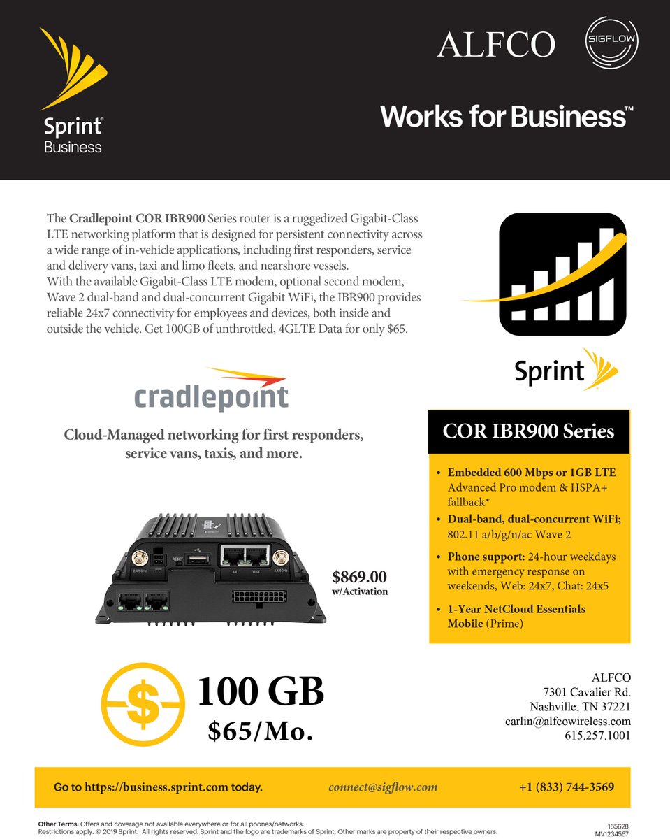WirelessAlfco's tweet photo. TODAY'S HOT DEAL! 100GB ONLY $65/mo. contact carlin@alfcowireless.com to get connected! https://t.co/dzFfK8o0QX