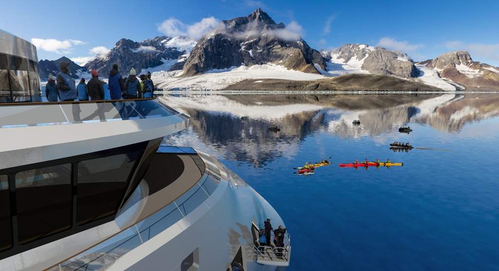 ExploreSouth's tweet photo. Robust, powerful and built with her guests in mind, #TheGregMortimer is at the cutting edge of nautical technology with the introduction of the patented X-BOW™, an inverted bow concept that's been built on over 100 vessels in the shipping industry. https://t.co/ZayYnTibbx