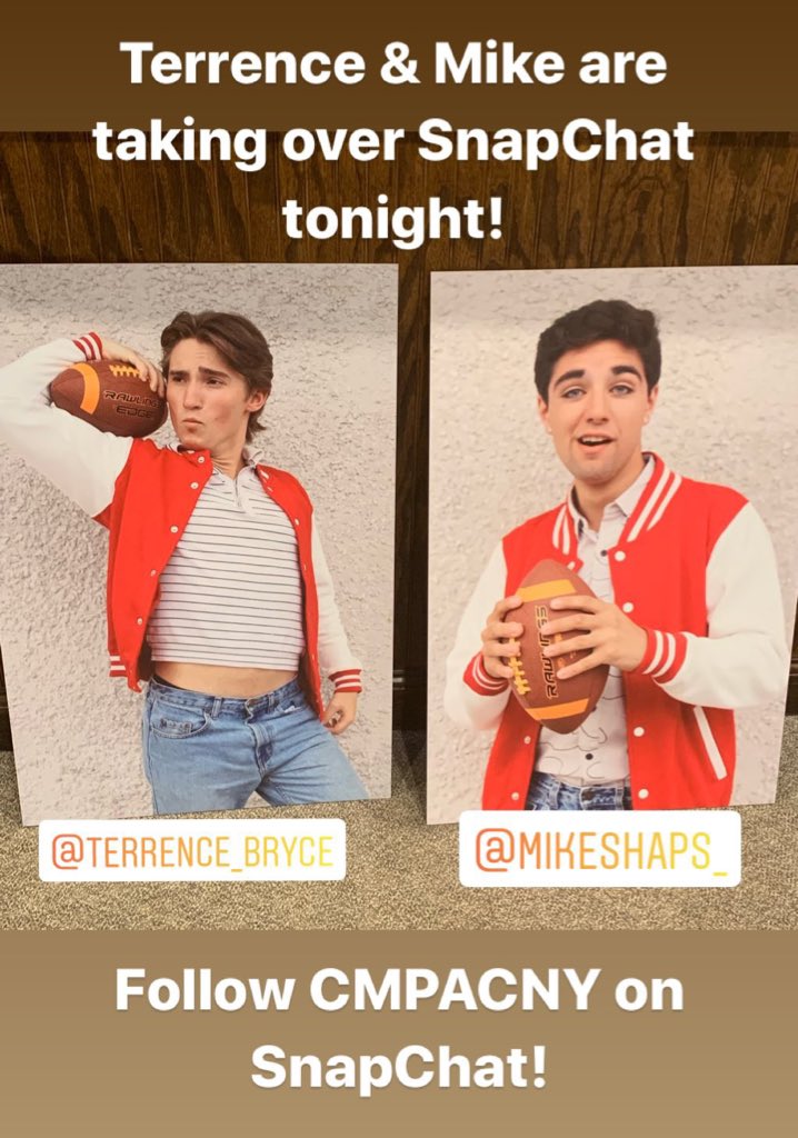 cmpac's tweet photo. Terrence Sheldon and Mike Shapiro are taking over the #CMPAC #SnapChat for tonight’s #OpeningNight performance of #HeathersTheMusical #HighSchoolEdition!

Follow CMPACNY on SnapChat and get your #Tickets at https://t.co/KpULTPaaPj!

 #CMPerfomingArts #NoelSRuizTheatre https://t.co/nMTgPDWh21