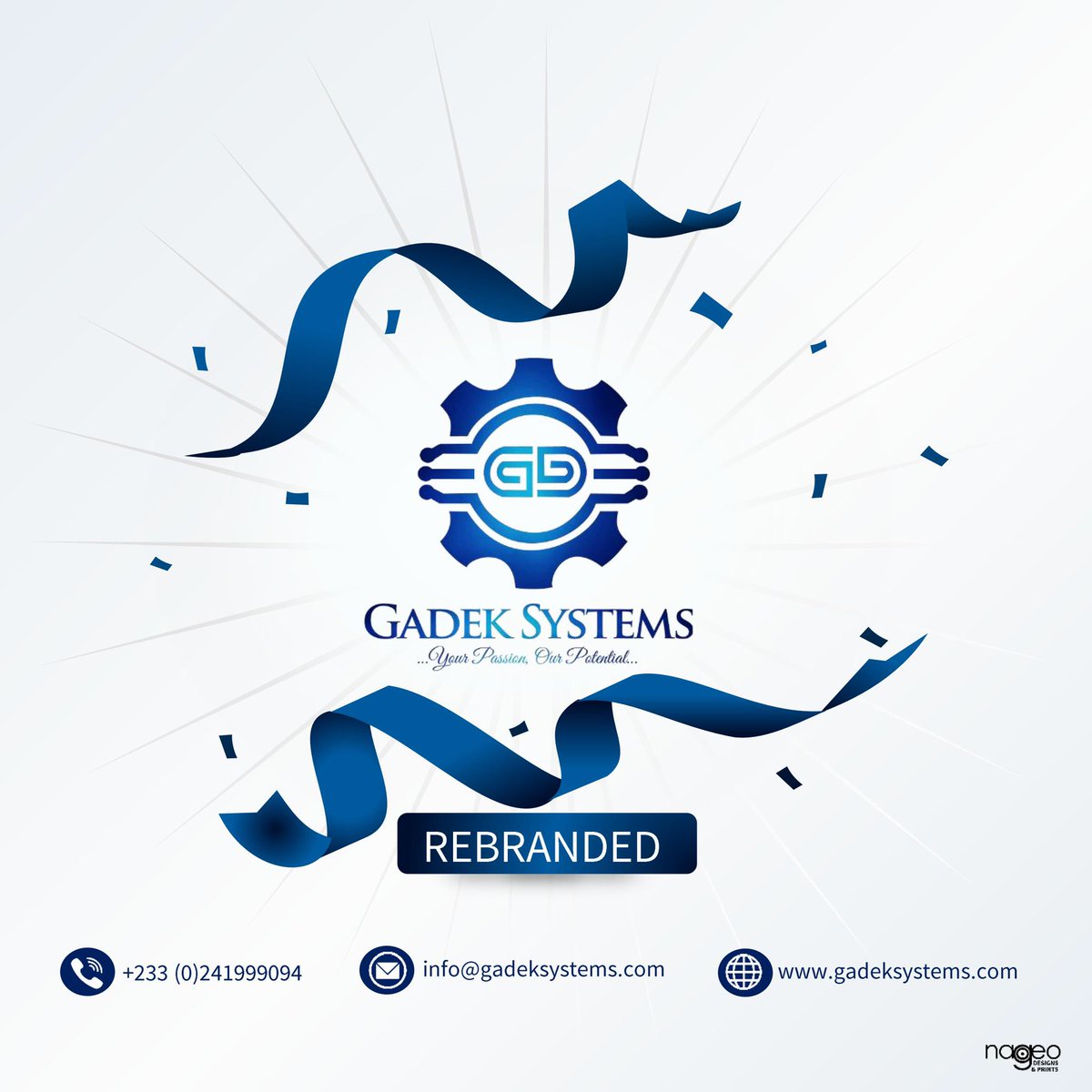 GadekSystems's tweet photo. We are Happy to announce the new logo for GADEK SYSTEMS. 

We will always be at your service.

•Your Passion, Our Potential•

#ReBranded #GADEKSYSTEMS #Software #SystemDesign #MobileApplication #DesktopApplication #BulkSMS https://t.co/FB2TirDmsp