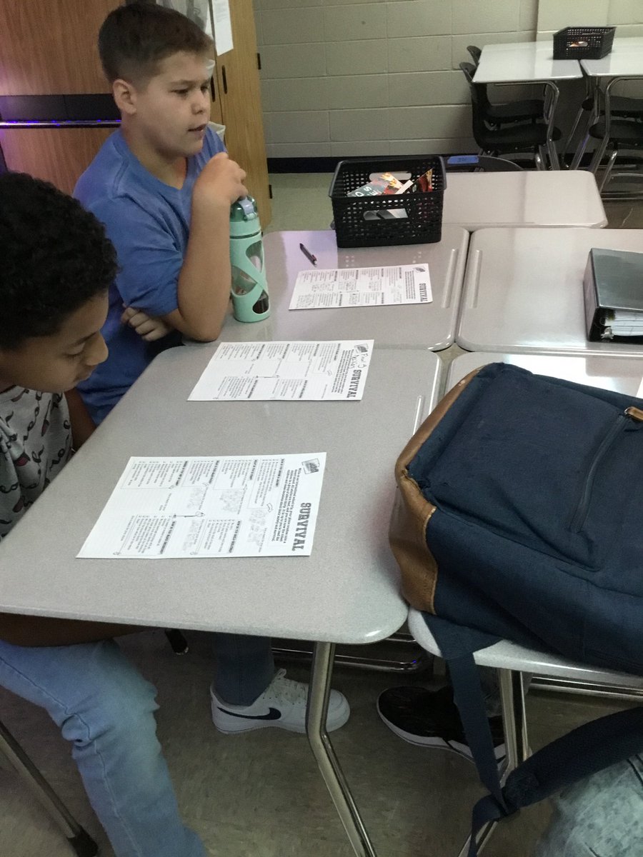 ACWhirlwinds's tweet photo. Ms. Doty's 8th grade English students are diving right in to the scary world of William Golding's Lord of the Flies! Today, students made difficult decisions after they landed on a imaginary deserted Islands. They found out that creating a society from scratch is no easy feat! https://t.co/L4D7eEmPD6