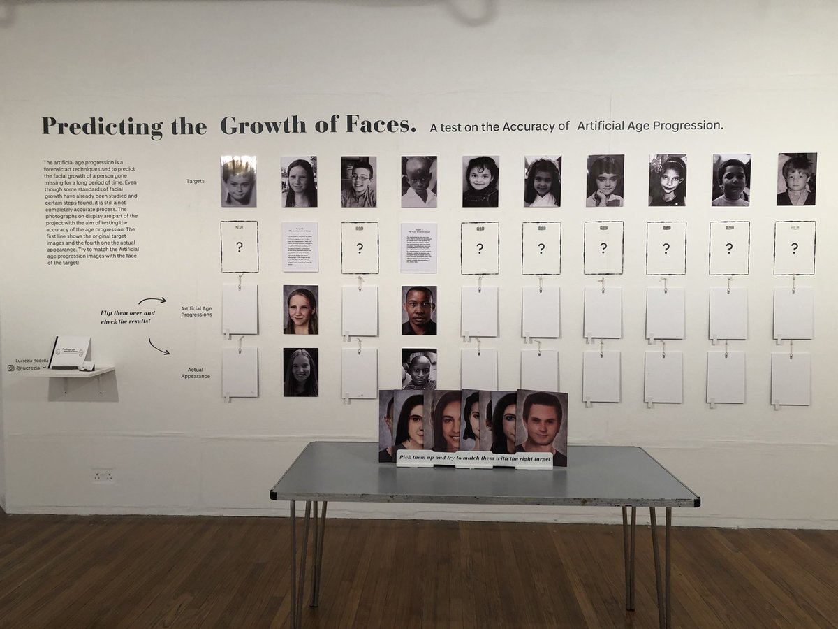 CarolineErolin's tweet image. And this by Lucrezia Rodella, testing methods of artificial age progression #djcadmastersshow #sciart #forensicart