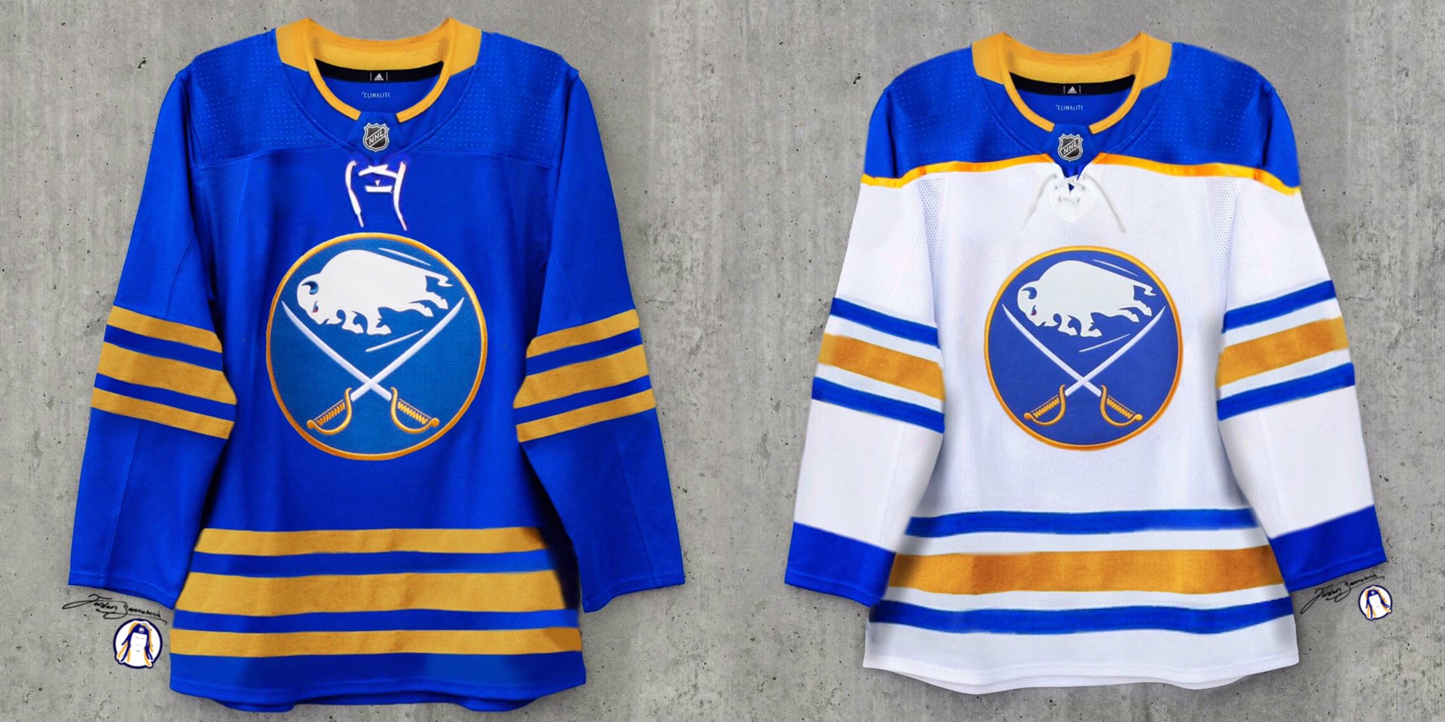 Jordan Santalucia on X: Here's some Buffalo Sabres jersey concepts. This  year will be the return to royal blue & keeping the 50th anniversary  jerseys. With these I was going for what