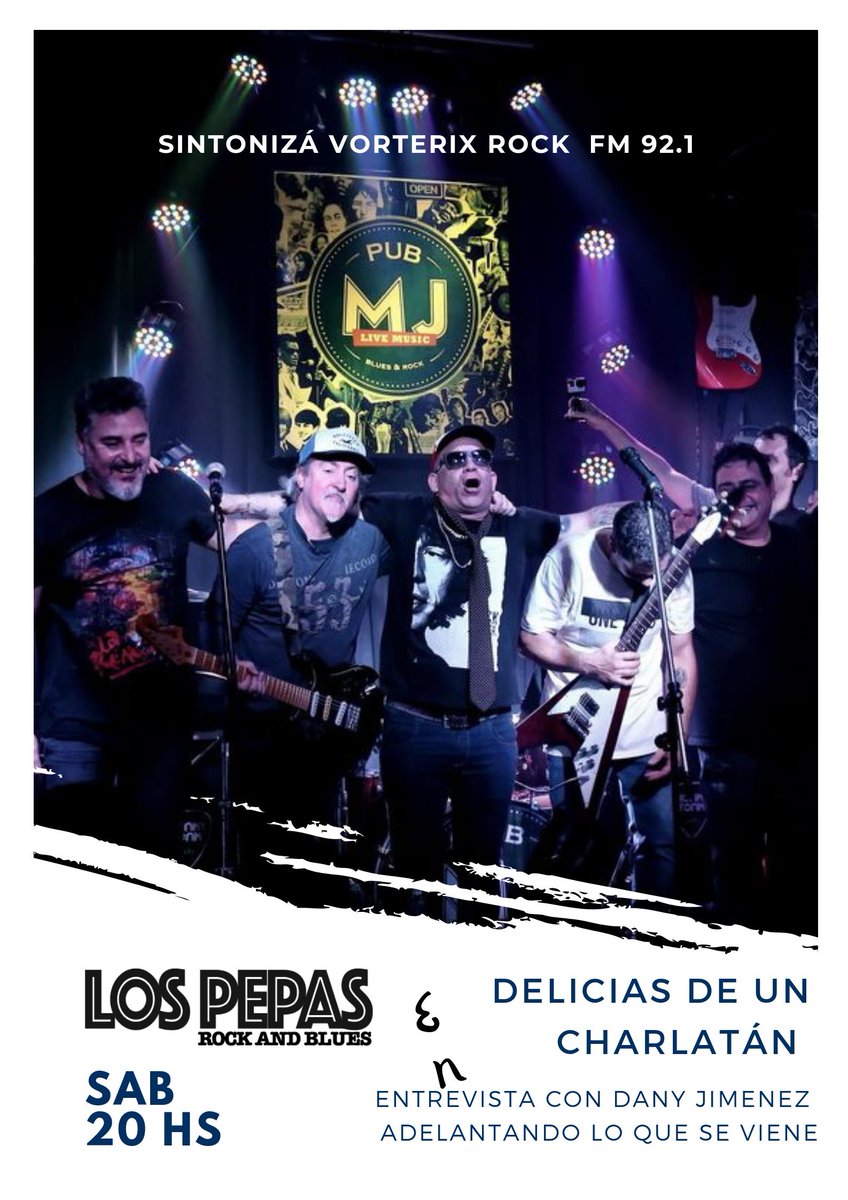 LosPepasRB's tweet photo. Mañana a las 20 hs 👉Los Pepas en #DeliciasDeUnCharlatan con @danyjimenezreal // ¡Adelantando lo que se viene! escuchanos en  Rock &amp; Pop @fmrockandpop #LosPepas @Makenaclub https://t.co/Zf8wEwHOzQ