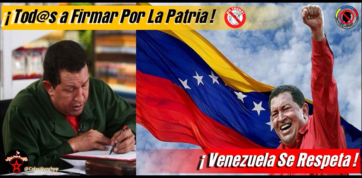 Colectivoghpp's tweet photo. Ya Firmamos!. Tú Aún Puedes! Vamos La Patria Nos Exige Lealtad!
Todos a Firmar Contra El Bloqueo Genocida Imperialista y Los Traidores a La Patria!

Solo Unidos Venceremos!
#16Ago #FelizViernesATodos #FelizViernes #NoMoreTrump #NoMasTrump #TrumpVerguenzaMundial https://t.co/FcNxiB556k