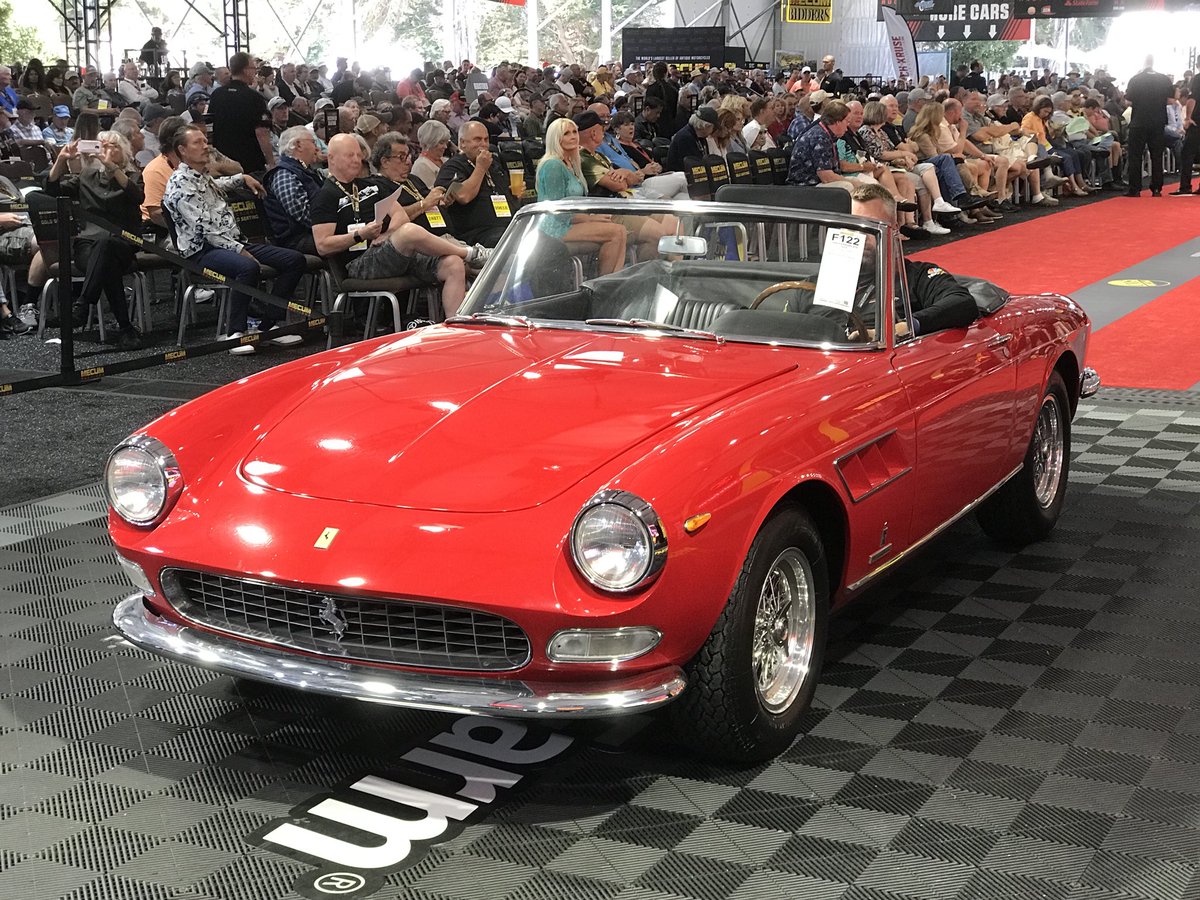 mecum's tweet photo. One of only 200 produced and it sells for a hammer price of $1 million.

Here's the full listing for this 1966 Ferrari 275 GTS: https://t.co/rVbL1KQwur

#MecumMonterey #Monterey #CarWeek19 #Mecum #MecumAuctions #WhereTheCarsAre https://t.co/InVHtsQwCM