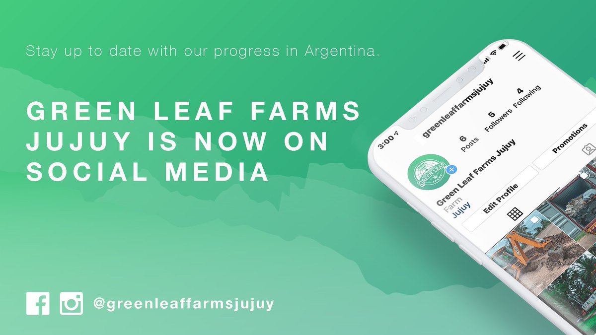 Green Leaf Farms Jujuy, our Green Leaf division in Argentina, is now on Facebook and Instagram! Follow us as we build the world's cannabis farm! #cannabisfarm #international #argentina #greenleaffarms #jujuy #hemp