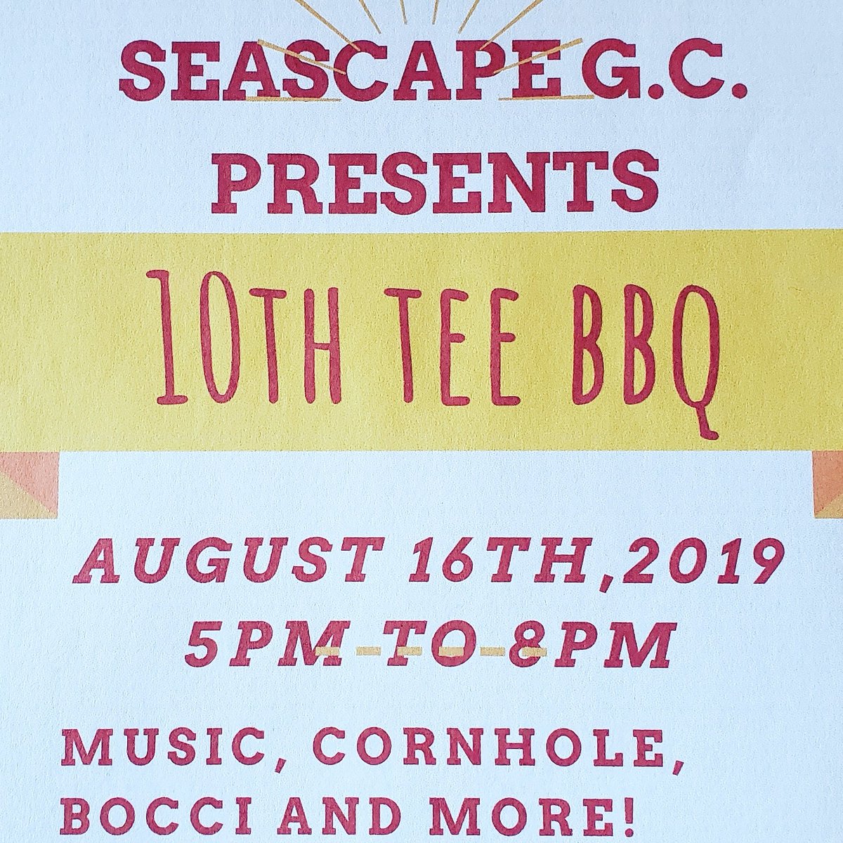 10th Tee BBQ today! See you all at 5pm🔥
