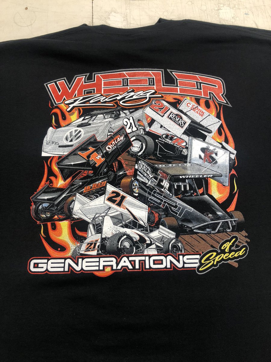 SharrahKevin's tweet photo. New shirts designed and printed up for Wheeler Racing! https://t.co/MNxURLA3ig