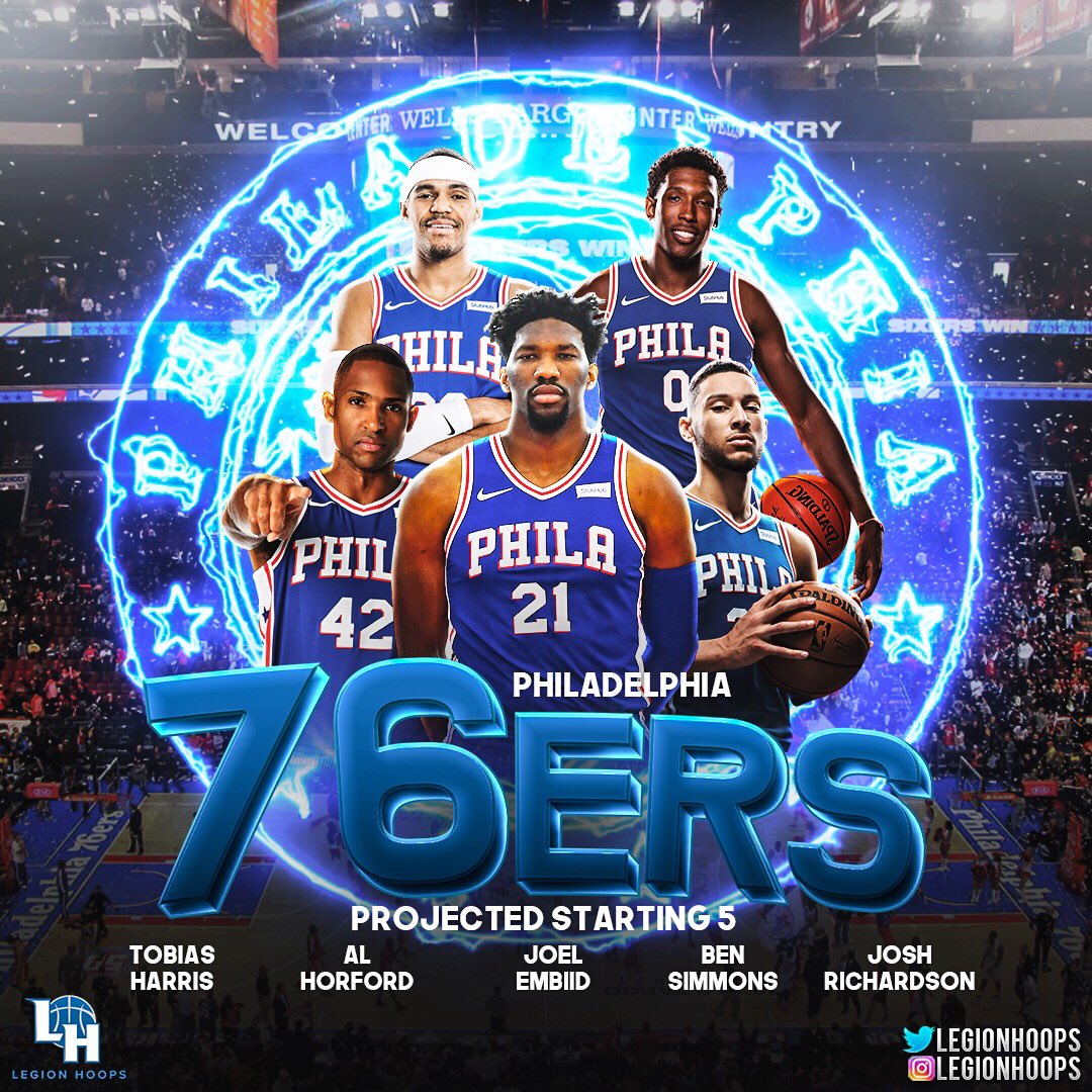 LegionHoops's tweet photo. Phillyβs looking to make their first NBA Finals since 2001 with Allen Iverson. #LHProjectedStarters https://t.co/kff0AW8l5C