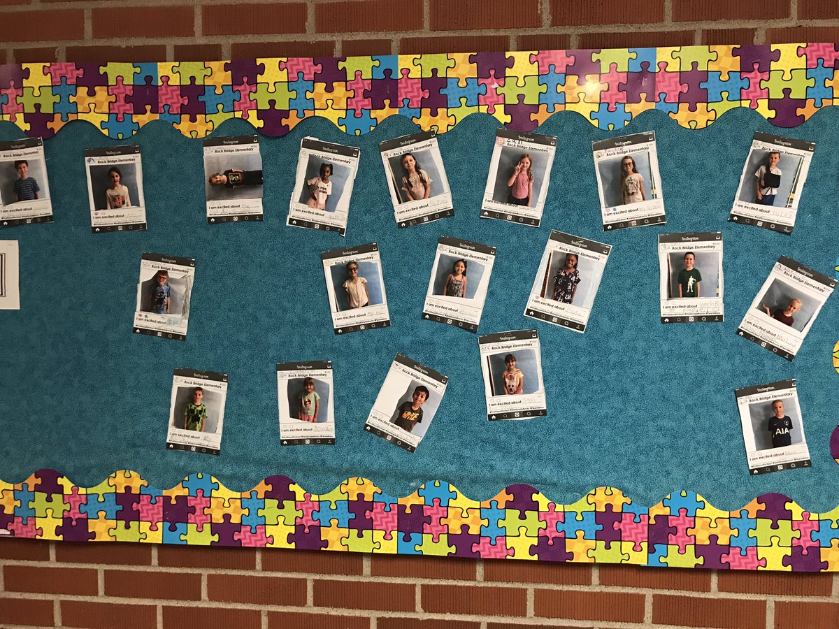 TeamMossRBE's tweet photo. Our 2nd grade Instaclass feed is filling up in the hallway! Ss wrote about what they are excited about in 2nd grade with #fdos2019 picture. Ps ask your child what they are excited about! #WeAreRBE https://t.co/GDcuQLyRVU