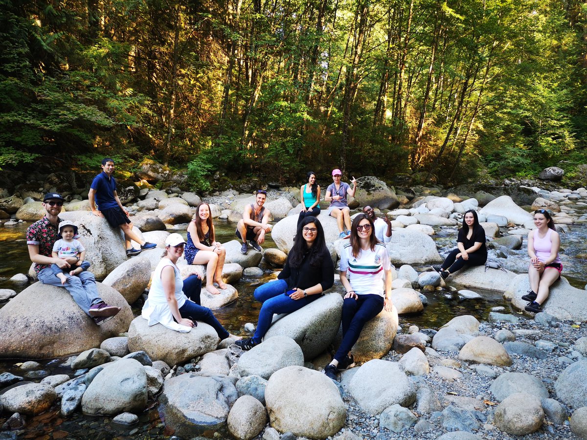 LiisaGalea's tweet photo. We hiked, we ate, we laughed, we argued merits of cats and dogs. They gave my dog Koko lots of needed attention (&amp; tried to get Bella the cat to purr). They are  good scientists and good sports.

Below you can vote for our Album Cover #LabParty2019 https://t.co/A3ooIX30iV