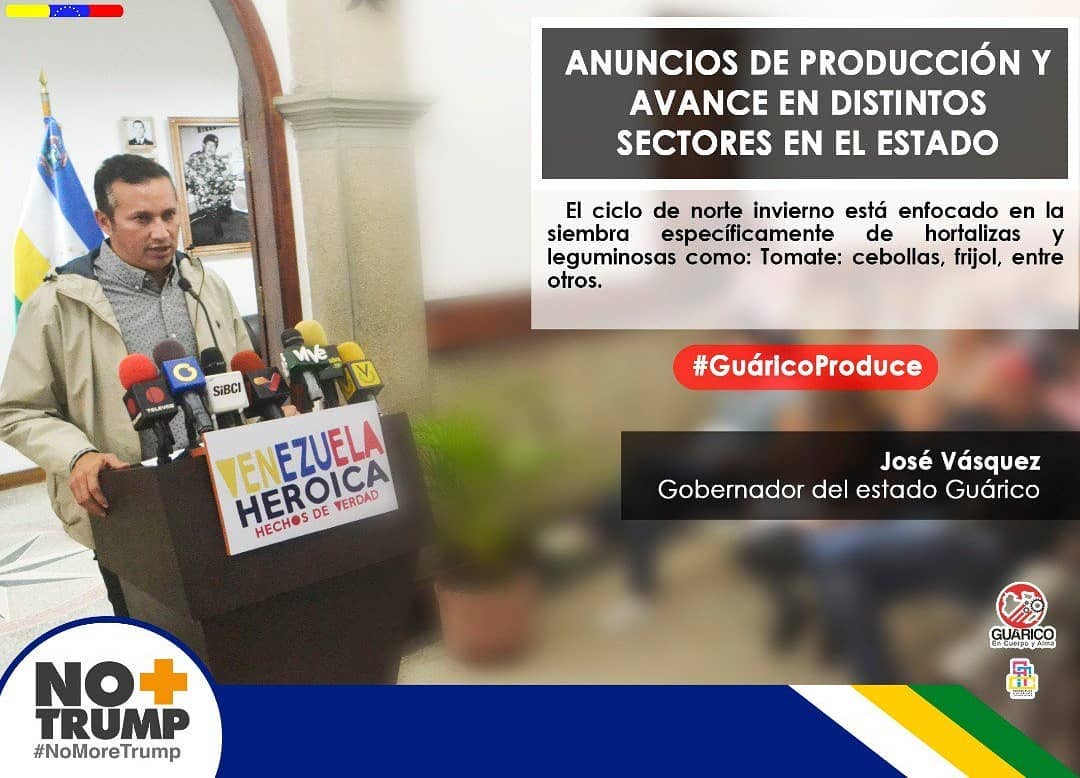 ConcejoFMiranda (@concejofmiranda) on Twitter photo #TrabajoPazYProducción || El gobernador del Estado Bolivariano de Guárico <a href="/josemvasquez/">José Vásquez</a> desde el Palacio de Gobierno en rueda de prensa, anuncio que el ciclo invierno esta enfocado en la siembra especificamente de hortalizas y leguminosas como: tomate,cebolla,frijol, entre otros. #TrabajoPazYProducción || El gobernador del Estado Bolivariano de Guárico <a href="/josemvasquez/">José Vásquez</a> desde el Palacio de Gobierno en rueda de prensa, anuncio que el ciclo invierno esta enfocado en la siembra especificamente de hortalizas y leguminosas como: tomate,cebolla,frijol, entre otros.