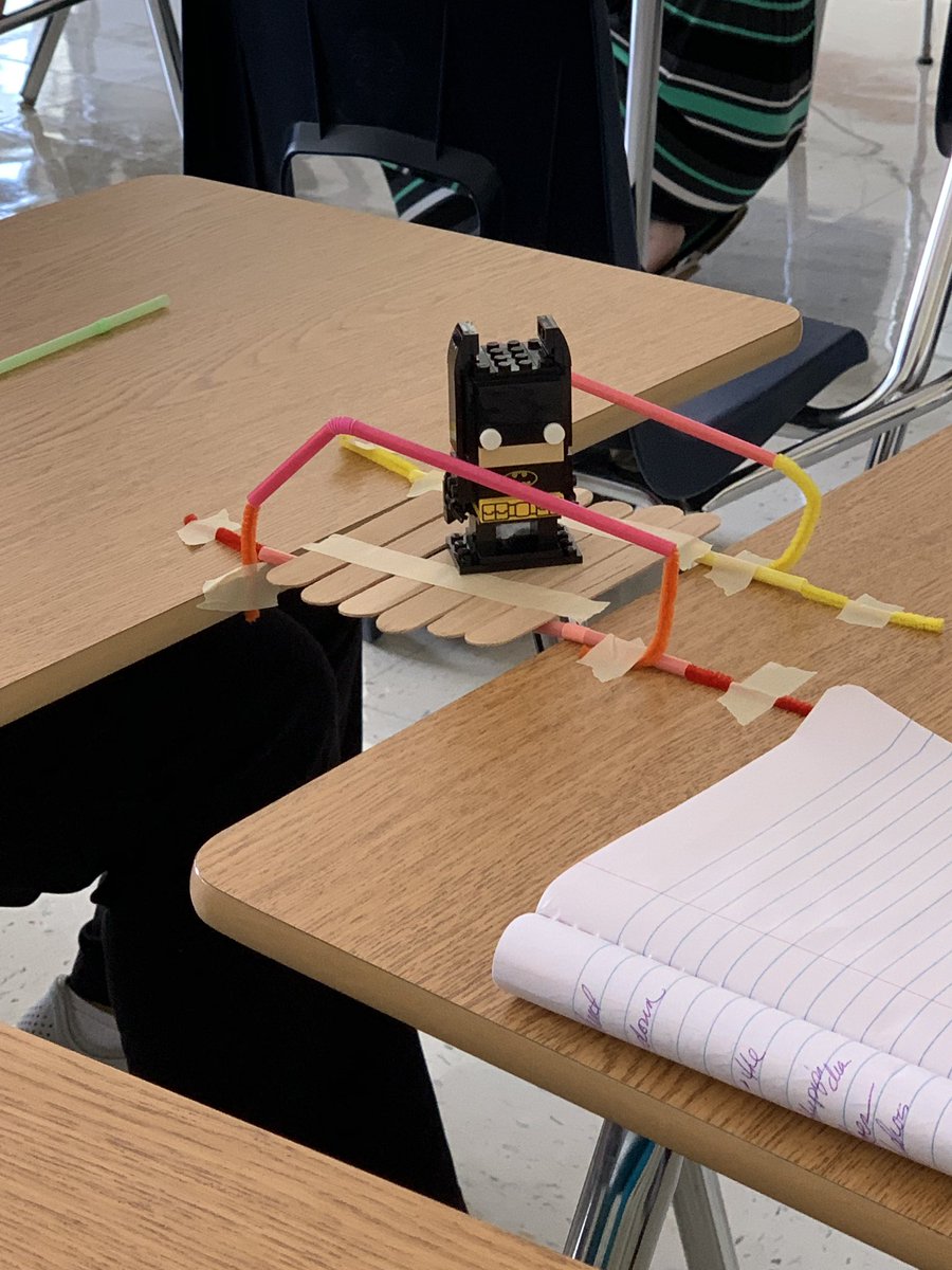 TheSTEMnerdette's tweet photo. LEGO Batman made another appearance at our STEM and Lit for Elem session! We read Iggy Peck Architect and a challenge to build a bridge to get to the other side and support Batman. Ts collaborated and learned about how STEM can enhance learning thru picture books! #ITFMitchell https://t.co/3XK8xFDCZT
