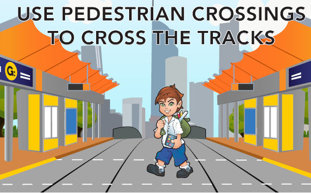 gclightrail's tweet photo. RAIL SAFETY WEEK | Crossing our tracks? Always use the signalled pedestrian crossing. If none are available, always cross at the designated point and look both ways before crossing. Trams are quiet. Stay alert around trams. #gclightrail #ridetheg #tramsafety @TrackSAFE https://t.co/7sWuWlt6ly