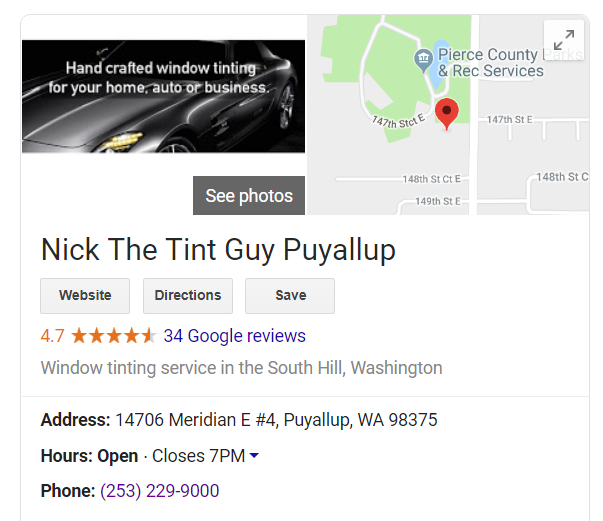The Tint Guys are your undisputed experts in window tinting for vehicles, commercial and residential applications, serving the Pacific Northwest for over 10 years. Exceptional ratings!
Call 253-229-9000 to get your tinting complete!
nickthetintguy.com