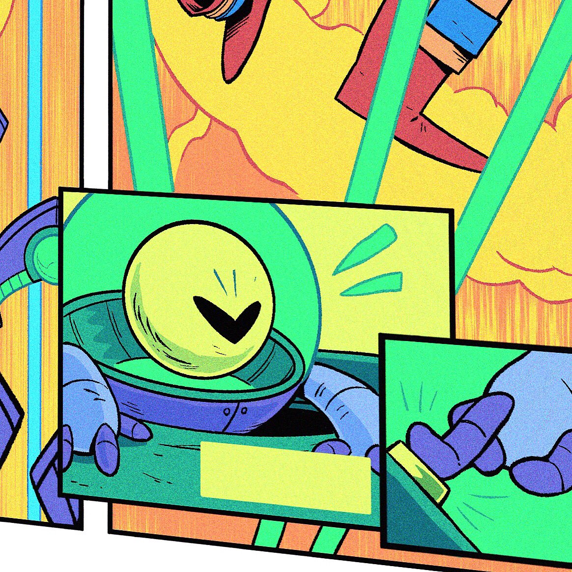 HazenBecker's tweet photo. Angry little Meanie 👁😡 
Inks by @genma26
#SpaceCaseComic #Comics #illustration https://t.co/CeVkezBjmT