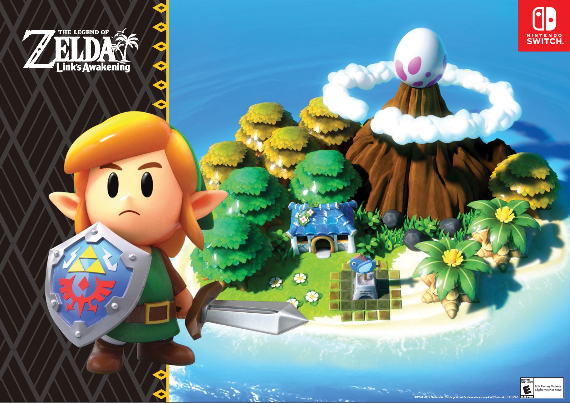 THE LEGEND OF ZELDA LINKS AWAKENING SWITCH GAMESTOP 2 SIDED POSTER 11X17