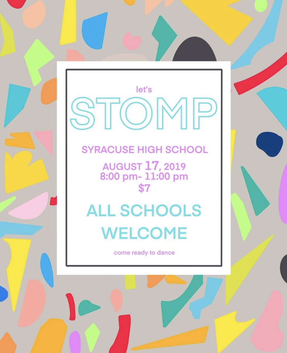 ALL SCHOOL Stomp Tomorrow night at SHS! 8-11pm 🎉