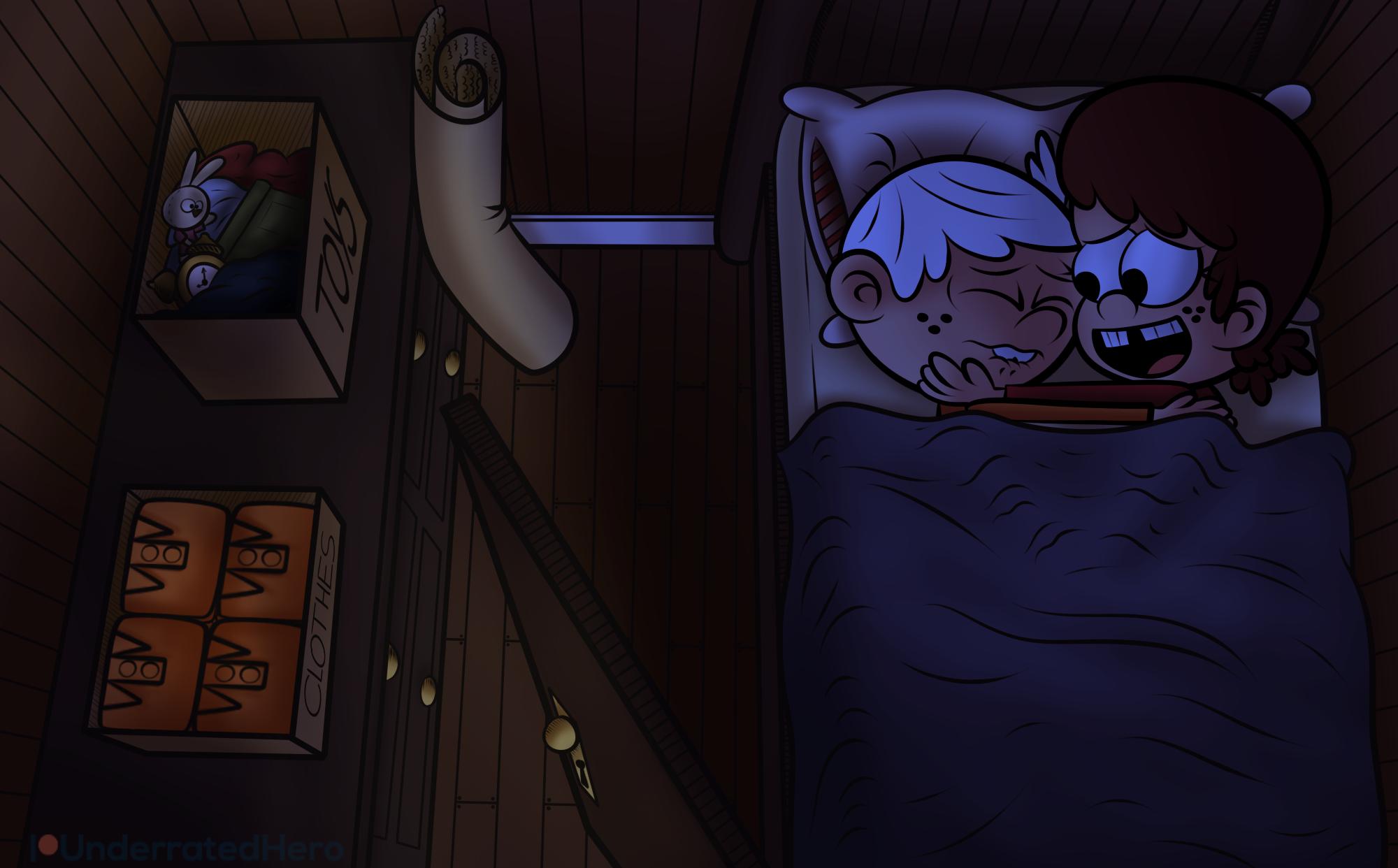 UnderratedHero on X: | Commission | LincolnLoud was scared the first time  he had to sleep alone in his own, new room. Luckily, his sister LynnLoud  went to check on him, to