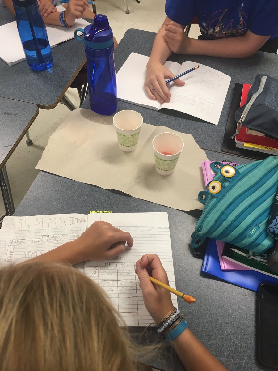 MrT6th's tweet photo. #aespride Properties of water molecules experiments in 6th grade! https://t.co/zjI8wXGqCG