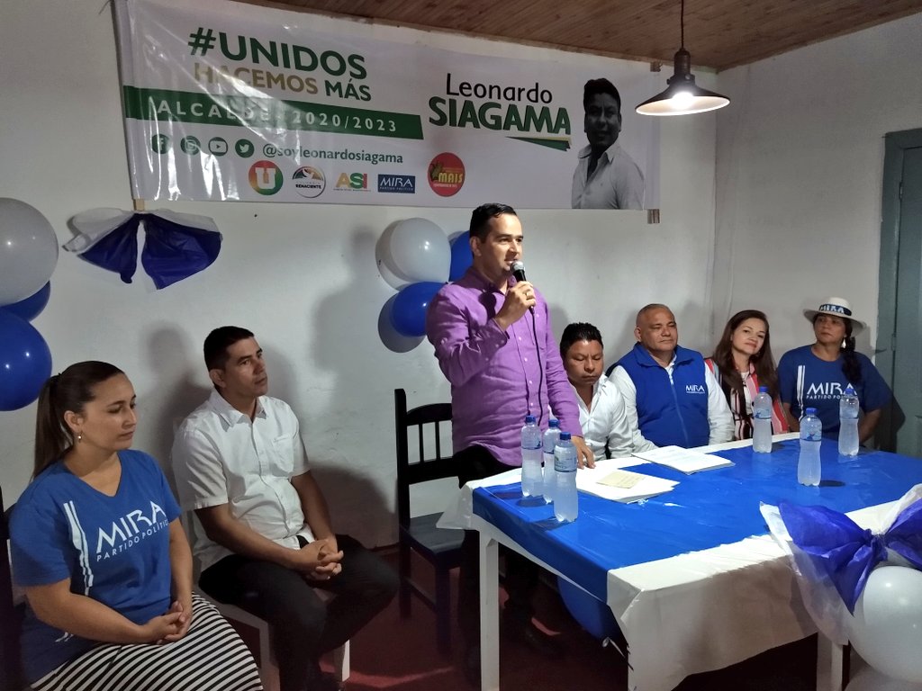 GeovanyLondonoG's tweet photo. #EnEsteMomento el @PartidoMIRA anuncia su adhesión al candidato #LeonardoSiagama
Por primera vez #PuebloRico podría tener Alcalde indígena
Junto al candidato a la #Asamblea #57 #AdrianBuitrago y candidato al Concejo #11 #RobertCastillo https://t.co/DKyOW5v5O0