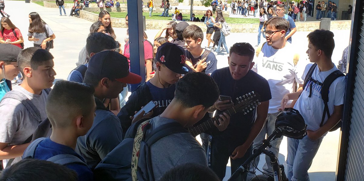 avenamath's tweet photo. An awesome jam session at lunch. Our kids can play and sing! A typical day at the Hill. @CitrusHillHawks #CHHS https://t.co/b83q1KZLXm
