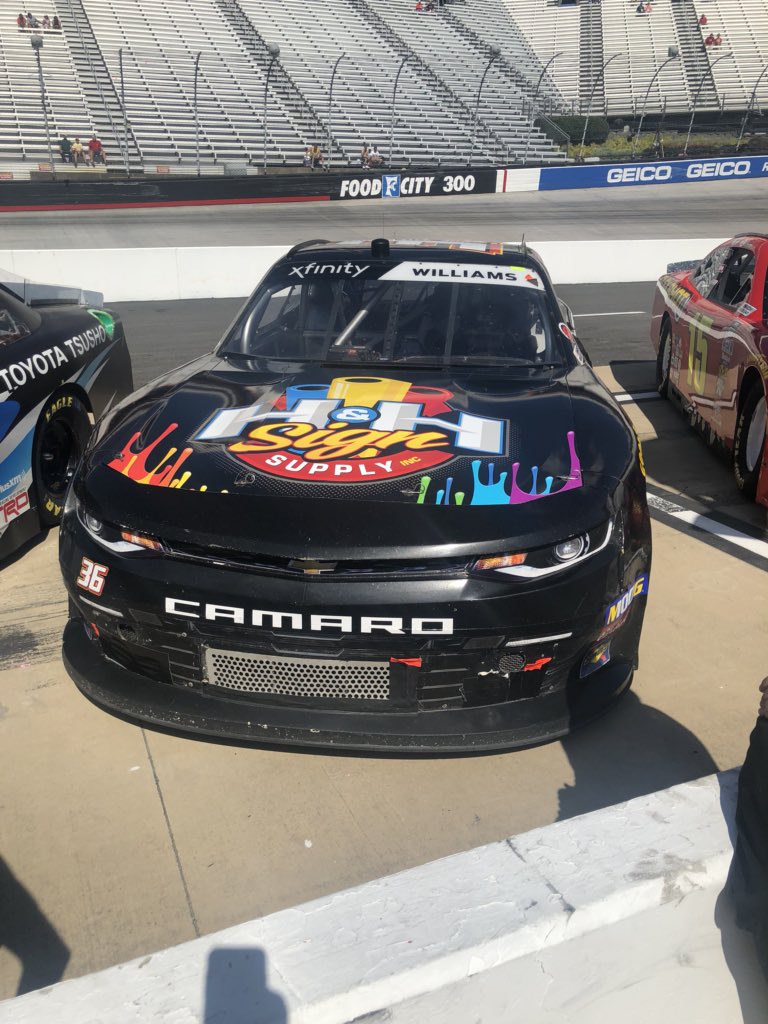 hhsignsupply's tweet photo. Only 2 hours until @Josh6williams takes the track.  Tune in to watch #36 Josh Williams at Bristol in the H &amp; H Sign Supply sponsored car. https://t.co/i6z91sNpPM