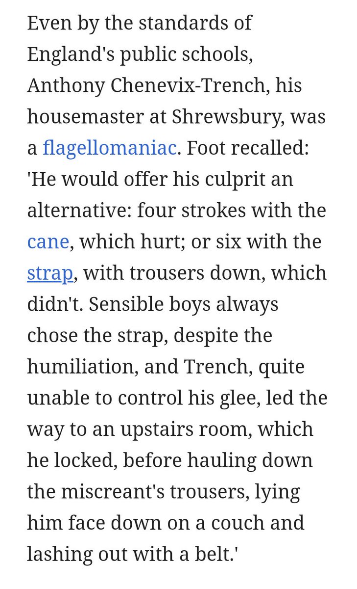 John Chenevix-Trench, banker and socialite, is the son of flagellomaniac Anthony Chenevix-Trench, headmaster at Eton and Fettes, Blair's Alma mater, who spanked more bare bottoms than Harvey 'Whacker' Proctor had hot dinners! https://www.scotsman.com/news-2-15012/top-edinburgh-school-removes-ex-head-s-portrait-amid-sex-abuse-inquiry-1-4712659