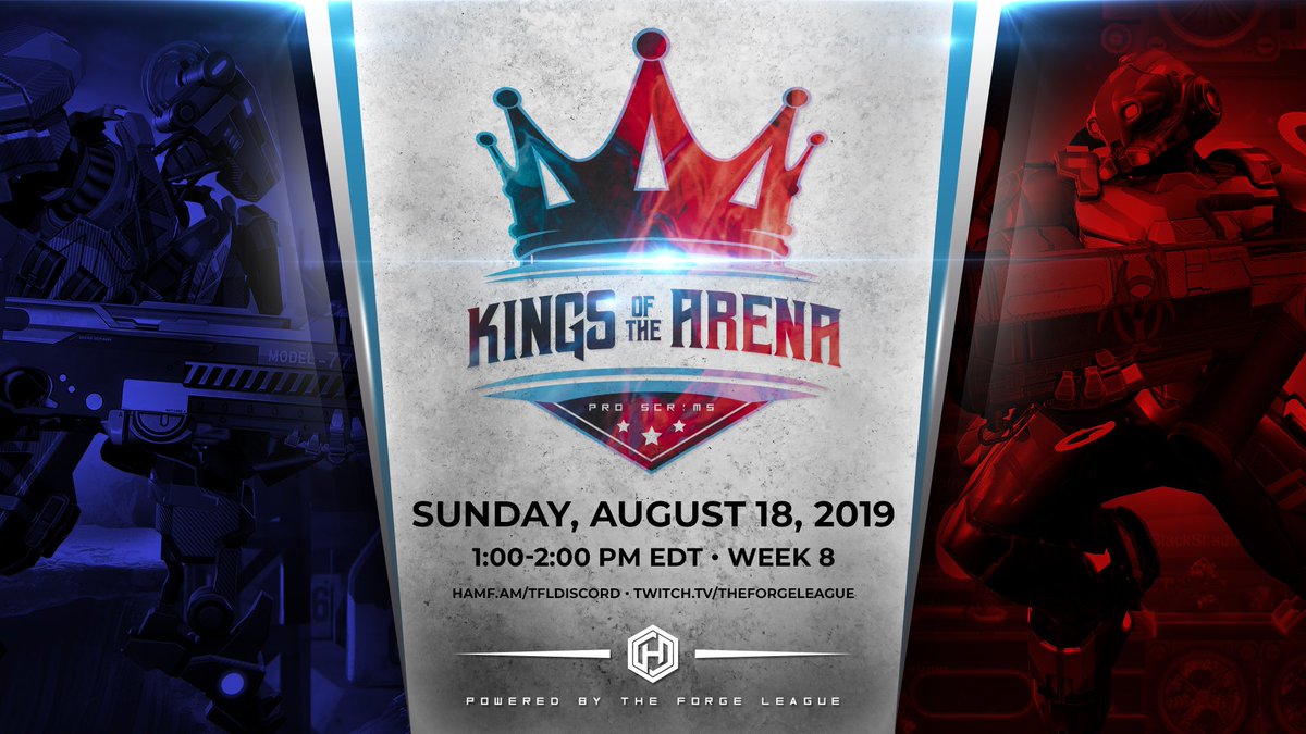 TheForgeLeague's tweet photo. Upcoming sunday, we are back with Week 8 of Kings of the Arena! β¨
Will @HammersEsports hold on to their crown or will they finally be beaten? βοΈ
MORE β‘οΈ https://t.co/XU5SsRiC3M
#KOTA #ForgeLeague π https://t.co/81OxcTitCV