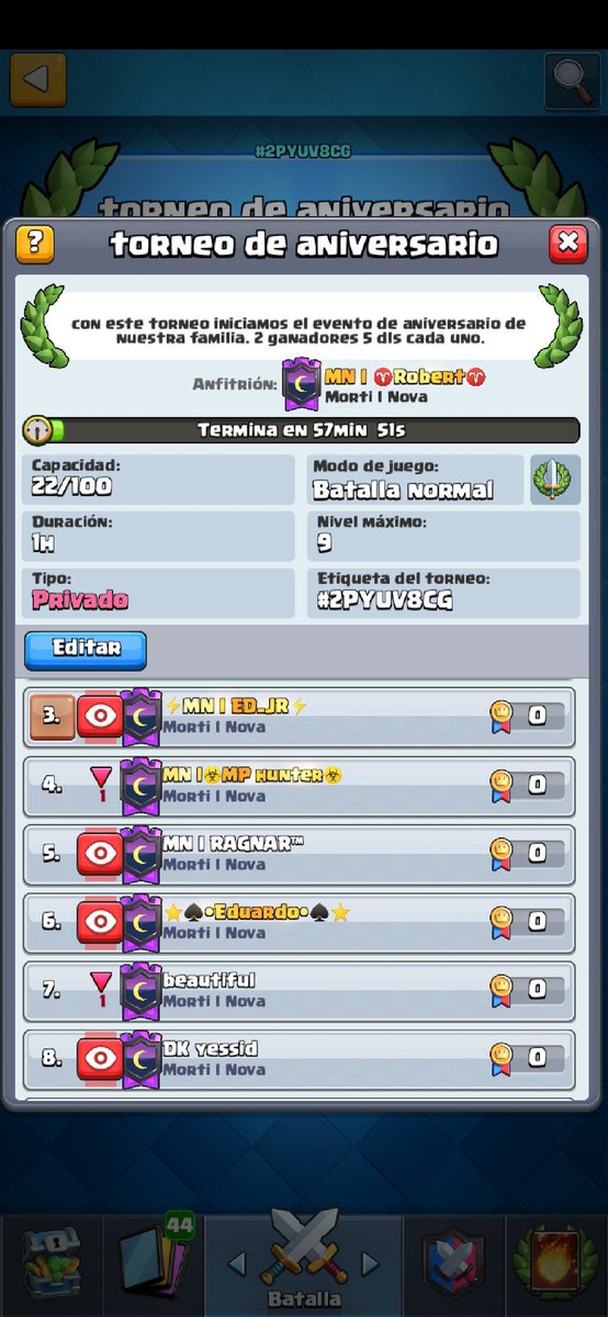 Con esto damos inicio a nuestro aniversario goo @MortilNova
Que esperas para unirte a la familia
<a href="/AyudaJugador/">Ayuda Jugador</a> <a href="/Promo_BS/">PROMO Y AYUDAS • SIGUENOS Y ETIQUETANOS •</a> <a href="/G1Luna12/">凡妮莎♠️GaboRC♠️</a> <a href="/Joaquin200117/">MN Joaquin💀</a> @EddyjrDiaz1 <a href="/Bayronmendoza5/">Bayron mendoza</a> <a href="/vargasoax/">Erick Vargas</a> <a href="/HeyThisIsJC/">⚡️JC⚡️</a>