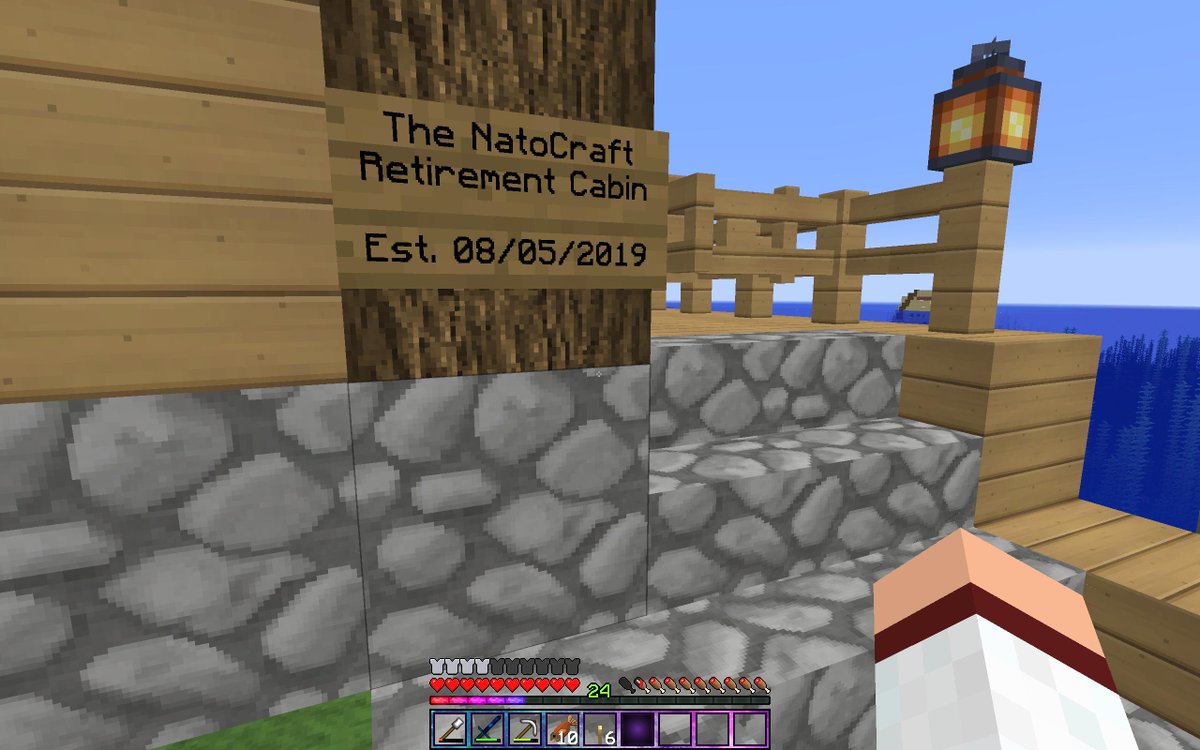 Natohofer's tweet photo. After years of playing Minecraft online, running servers, managing staff, and building different communities, I've finally decided to retire to the quiet ocean. My only single player world. Living on a small seascape island~ 
A few pictures for you all. ❤️ https://t.co/BNM7AFnQw0