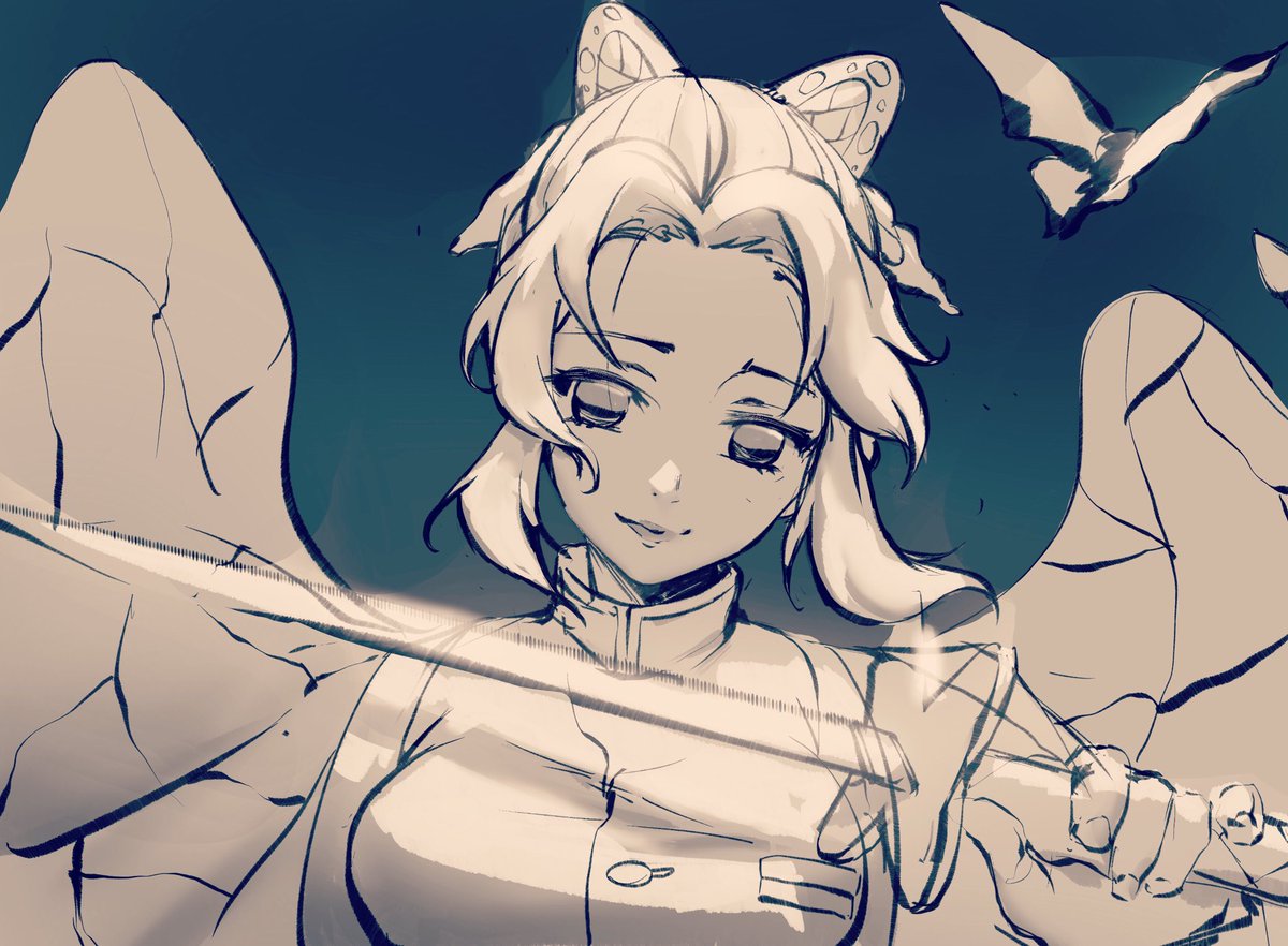 胡蝶しのぶ 「Shinobu Sketch #DemonSlayer #kimetsunoya」|JIMBOBOX 🎮🖼🖍のイラスト