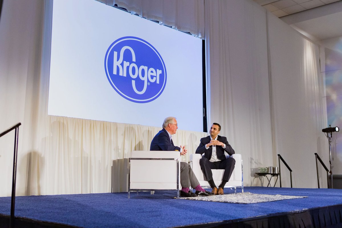 Kash_Shaikh's tweet photo. So grateful to spend the day with @kroger CEO, Rodney McMullen. One of the most gracious, humble, and genuine leaders I’ve ever met. Runs a $120 Billion company of more than 450,000 employees, yet still greets every person he sees with kindness and respect. Inspired. #besomebody. https://t.co/6NdaGTQhTM