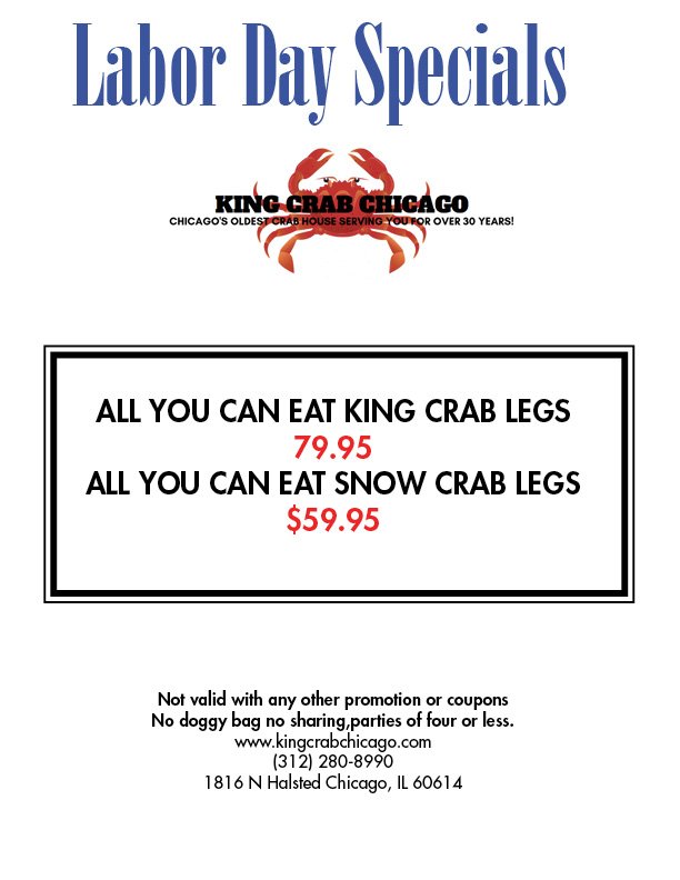 Labor Day Specials are up!!

#laborday #specials #crabhouse #chicago #seafood #dinner