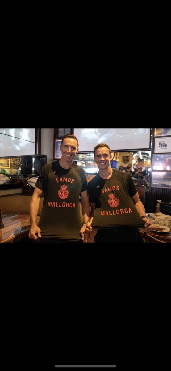 SteveNash's tweet photo. . @laliga weโre back! If you donโt have a club in Spain we strongly urge you to make Real Mallorca your team (@rcdmallorcaoficial). Get obsessed, plan endless trips to the island to support your team! Set up supporters clubs in your hood and serve strong sangria. Visca Mallorca! https://t.co/sN5anG0nOa
