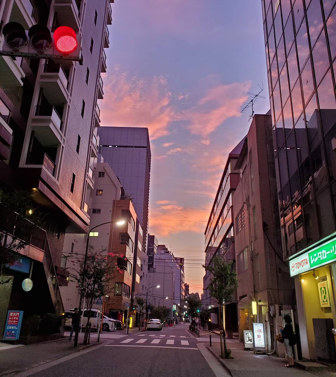 街の夕焼け