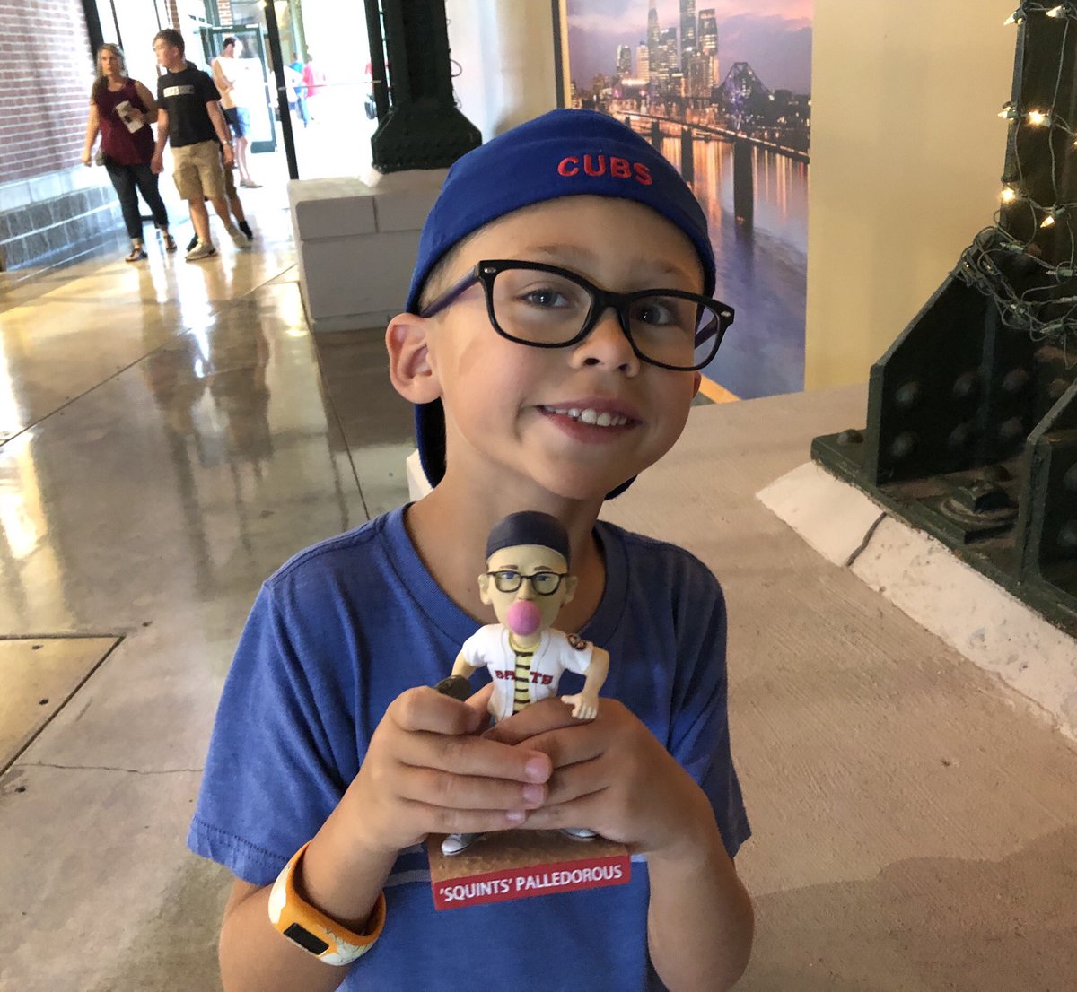 GregBernardMP's tweet photo. Squints is in the house for his bobblehead. @LouisvilleBats #BatsBoard https://t.co/h9RyamBmCb