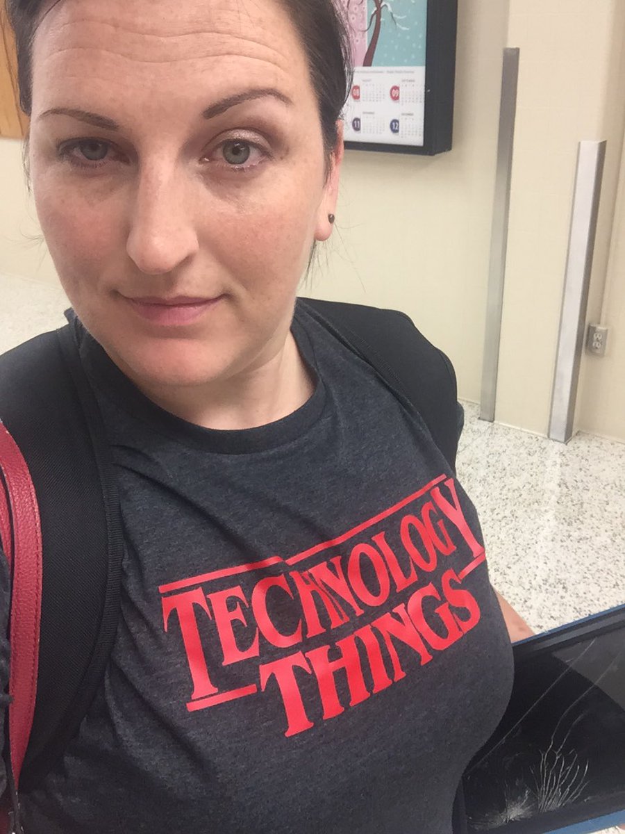 NoahsArkTech's tweet photo. Forgot to get a pic with my work wife Wommie... got new shirts made for this school year.... #technologythings #strangerteachers 
#teamnomack https://t.co/m97inGSYw1