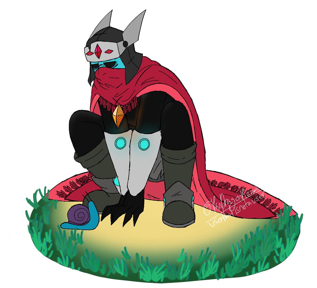DrachenRabbit's tweet photo. feral man contemplates eating a snail, more at 11 #HyperLightDrifter https://t.co/OLcnyJnSS1