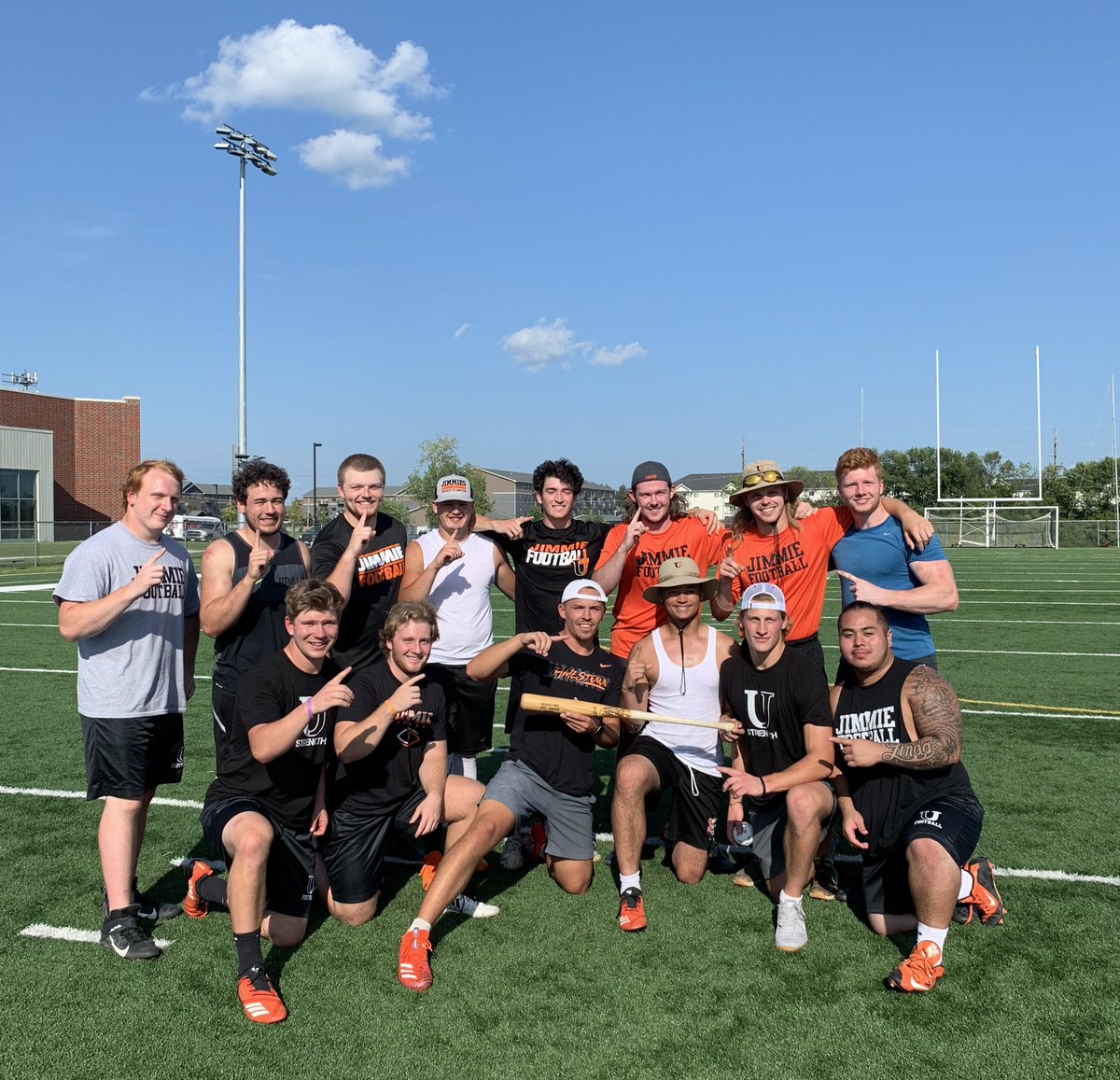 JimmieFootball's tweet photo. The winners of the Annual Fall Camp Wiffle Ball Tournament! 🏆 #JimmiePride https://t.co/O8HAN3V0UV