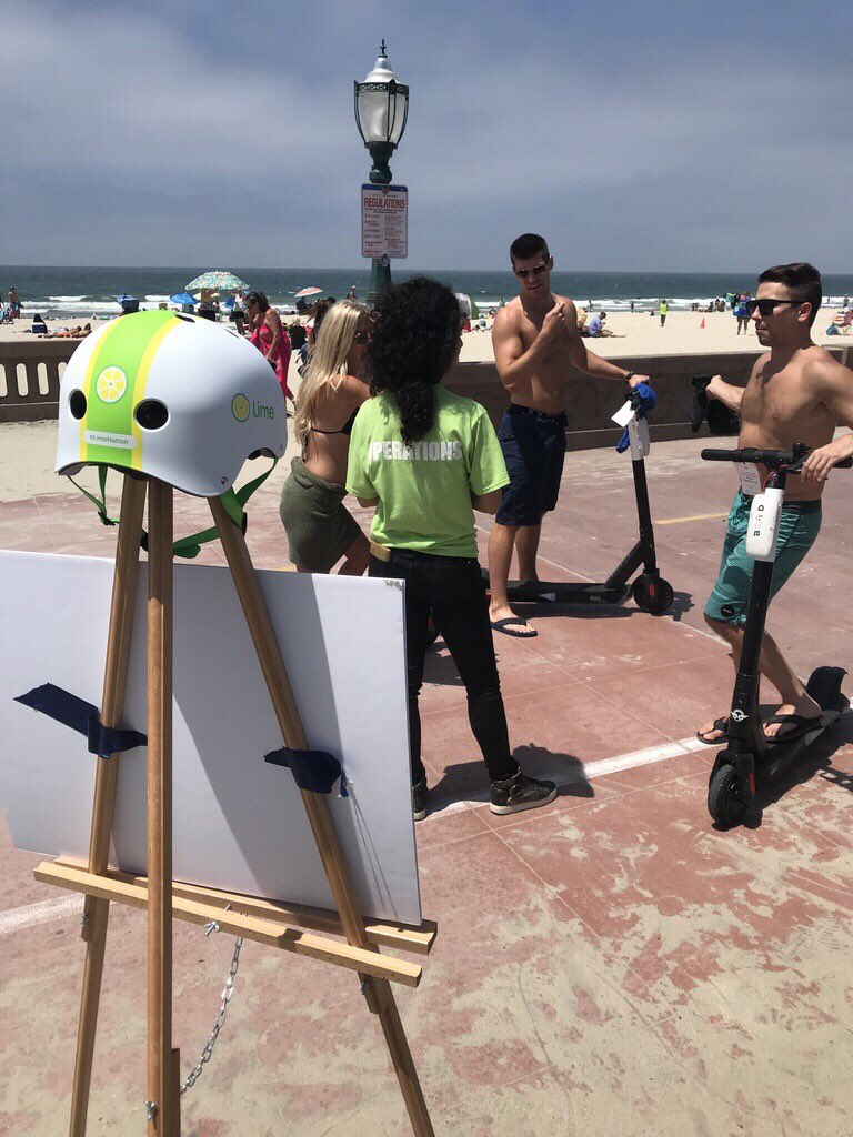 KatStevns's tweet photo. Lime’s ”safety squad” out this week at Mission Beach and the boardwalk in @CityofSanDiego to step up smart scooting education for all riders and non-riders on the boardwalk. @limebike @LimeBike_SD #safescooting #safetyfirst https://t.co/IA4KmHGJky